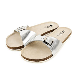 Women's leather barefoot slides
Denisa silver