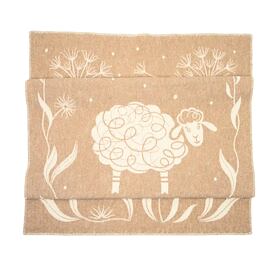 Merino wool blanket with sheep beige