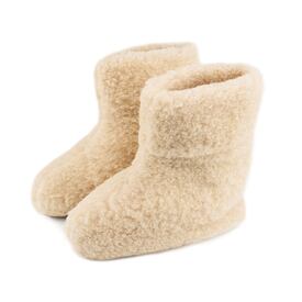 Wool TV Slipper Boots Beige