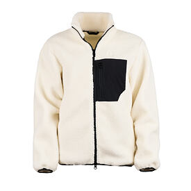 Women's fleece sweatshirt with two-way zipper white