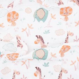 Baby Cotton swaddle blanket African animals