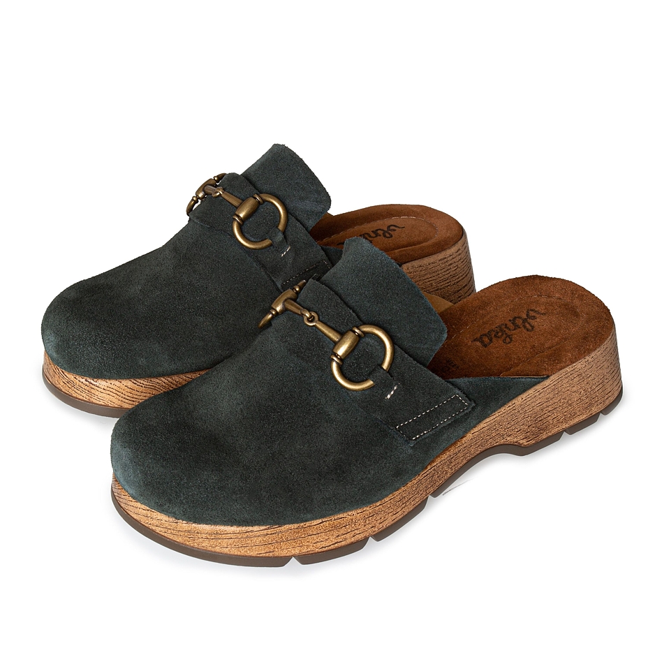 Women’s Karolína Leather Mules Green