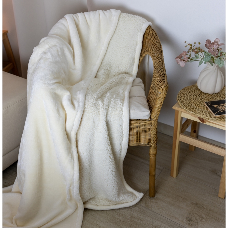 Micro plush blanket white