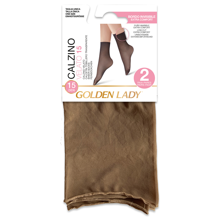 Women's 15 DEN nylon socks with non-binding cuff, nude