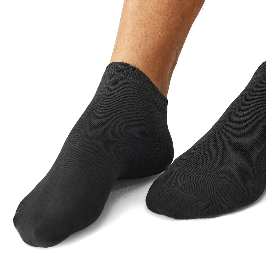 5 pairs men's cotton ankle socks, black