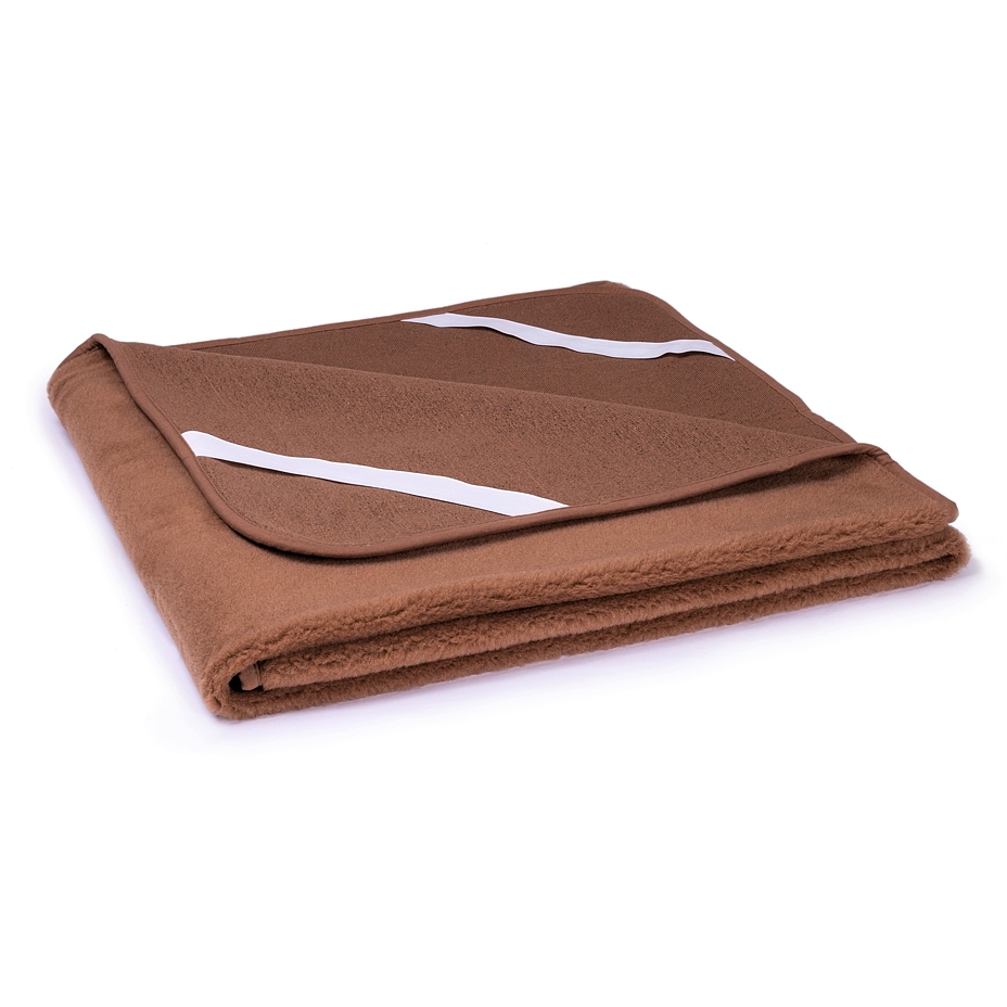 Woollen sheet Merino with camel wool, brown