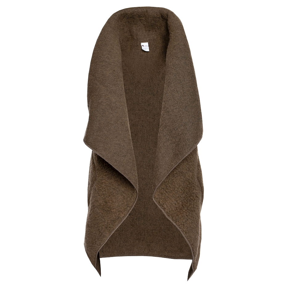 Wool Wrap Vest Brown
