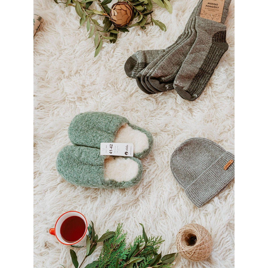 3 pairs Merino Loose Top Wool Socks Dark Grey