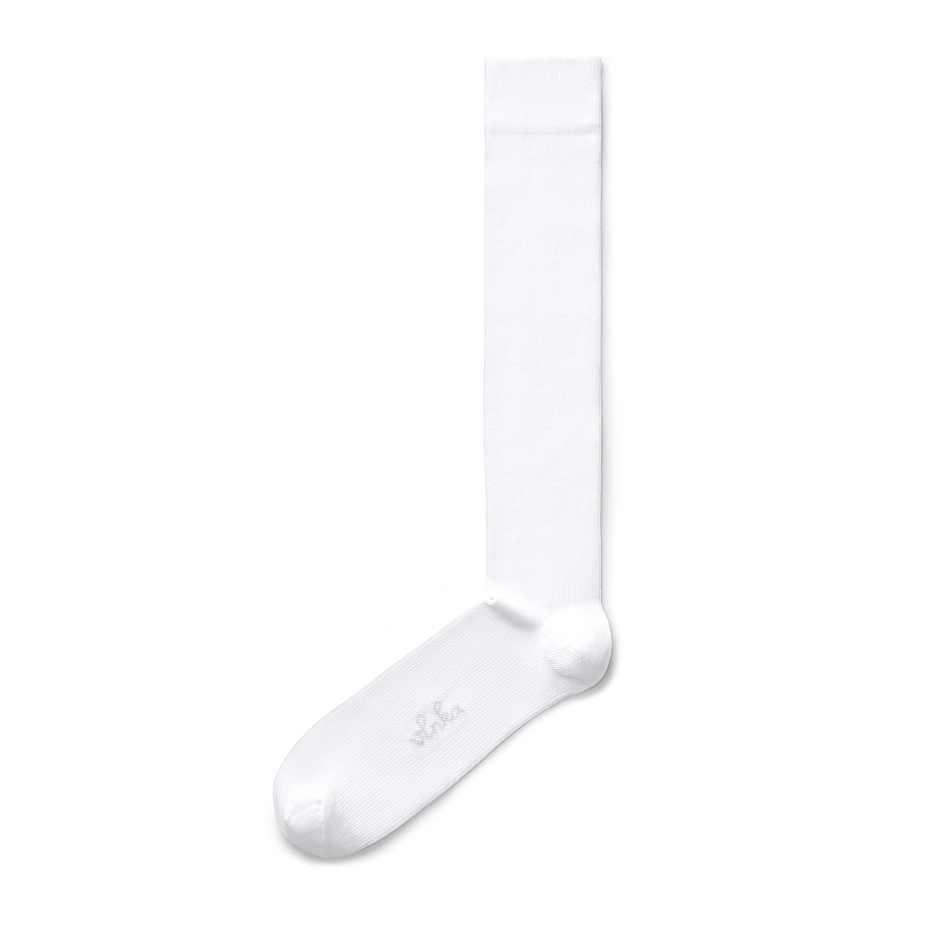 Cotton compression knee socks white