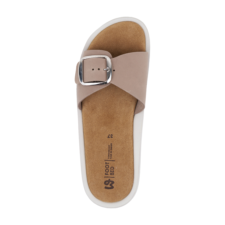 Women's leather slippers Maura, beige