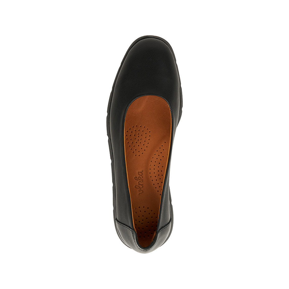 Women's leather orthopaedic wedge ballet flats Jasmína, black