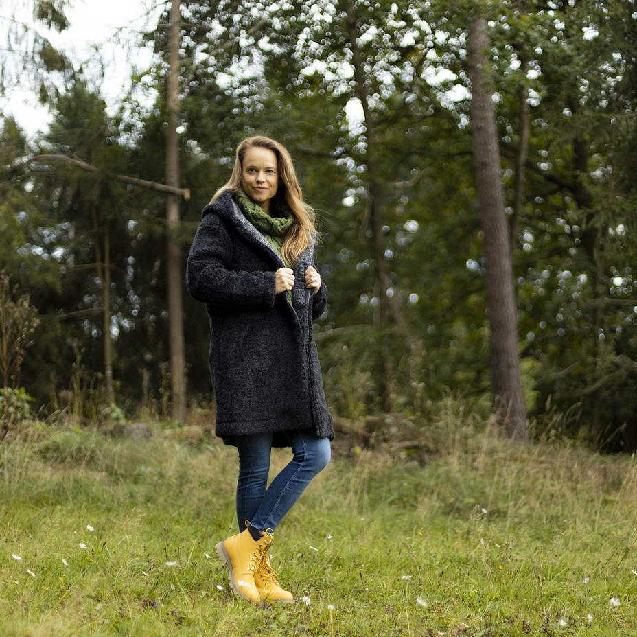 Hooded Wool Coat Black