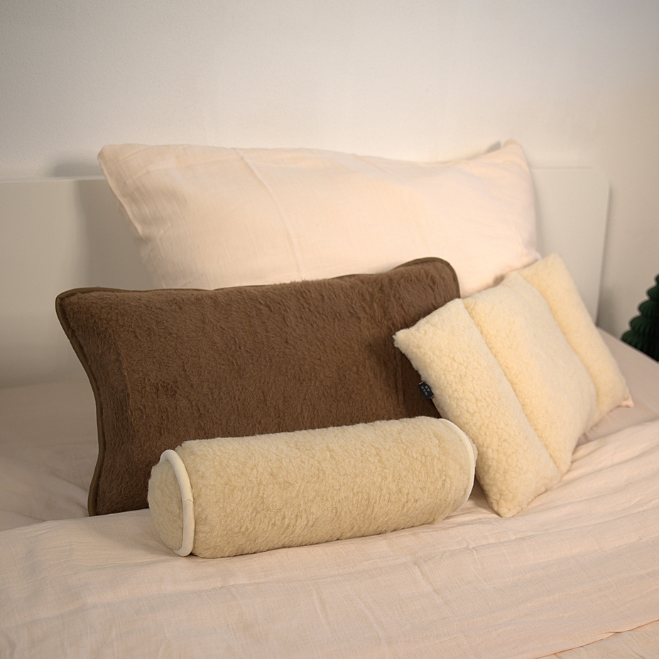 Wool Back Support Cushion Natural