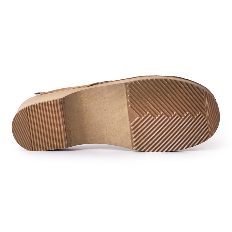 Women's Brushed Leather Anatomic Clogs Brown