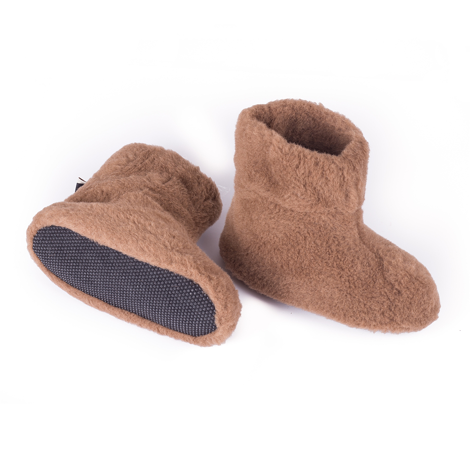 Wool TV Slipper Boots Brown