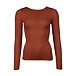 Women's long-sleeve T‑shirt modal with cashmere, cinnamon