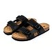 Women's leather slides with cork sole Urban, black
