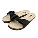Women's leather barefoot slides Denisa, black